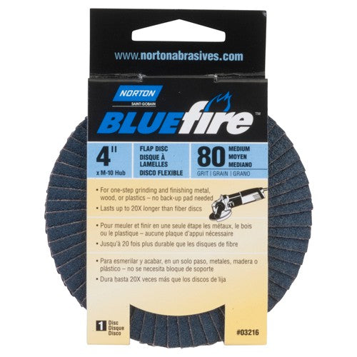 4″ × 5/8″ Flap Disc BlueFire Type 29 Fiberglass Plate 80 Grit - Apex Tool & Supply