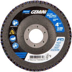 ‎4-1/2 × 7/8″ Gemini Fiberglass HD Flat Flap Disc Type 27 P80 Grit R766 Zirconia Alumina - Apex Tool & Supply