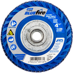 ‎4-1/2 × 5/8 - 11″ BlueFire Plastic Flat Flap Disc Type 27 P36 Grit R884P Zirconia Alumina - Apex Tool & Supply