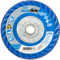 ‎4-1/2 × 5/8 - 11″ BlueFire Plastic Flat Flap Disc Type 27 P60 Grit R884P Ceramic Alumina - Apex Tool & Supply