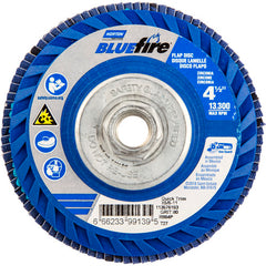 ‎4-1/2 × 5/8 - 11″ BlueFire Plastic Flat Flap Disc Type 27 P80 Grit R884P Ceramic Alumina - Apex Tool & Supply