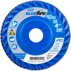 ‎4-1/2 × 7/8″ BlueFire Plastic Flat Flap Disc Type 27 P36 Grit R884P Zirconia Alumina - Apex Tool & Supply
