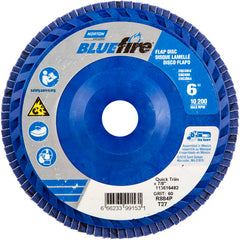 6 × 7/8″ BlueFire Plastic Flat Flap Disc Type 27 P60 Grit R884P Zirconia Alumina - Apex Tool & Supply