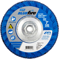 ‎7 × 5/8 - 11″ BlueFire Plastic Flat Flap Disc Type 27 P40 Grit R884P Zirconia Alumina - Apex Tool & Supply