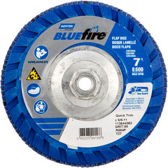 ‎7 × 5/8 - 11″ BlueFire Plastic Flat Flap Disc Type 27 P80 Grit R884P Zirconia Alumina - Apex Tool & Supply