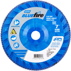 7 × 7/8″ BlueFire Plastic Flat Flap Disc Type 27 P60 Grit R884P Zirconia Alumina - Apex Tool & Supply