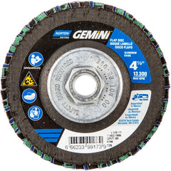 ‎4-1/2 × 5/8 - 11″ Gemini Fiberglass Conical Flap Disc Type 29 P80 Grit R766 Zirconia Alumina - Apex Tool & Supply