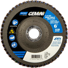 6 × 7/8″ Gemini Fiberglass HD Flat Flap Disc Type 27 P40 Grit R766 Zirconia Alumina - Apex Tool & Supply