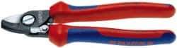 Knipex - 6-1/2" OAL, 1/0 AWG Capacity, Cable Cutter - Ergo Dual Component Handle - Apex Tool & Supply