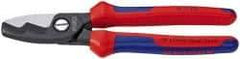 Knipex - 8" OAL, 2/0 AWG Capacity, Cable Cutter - 1.41" Jaw Length x 1-15/16" Jaw Width, Ergo Dual Component Handle - Apex Tool & Supply