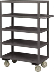 Durham - 1,200 Lb Capacity, 24" Wide x 48" Long x 55-5/8" High Service Cart - 5 Shelf, Steel, 2 Rigid/2 Swivel Casters - Apex Tool & Supply