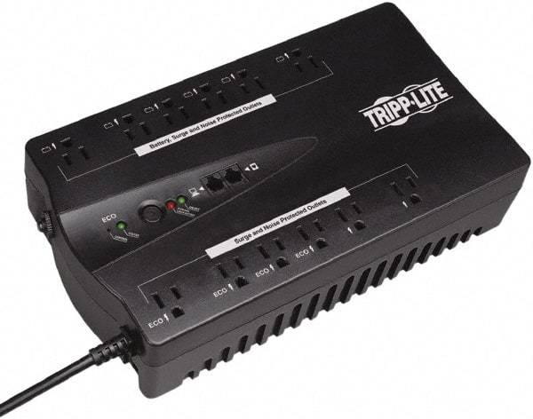 Tripp-Lite - 15 Amp, 750 VA, Flat Pack Mount Standby Backup Uninterruptible Power Supply - Backup 2.8 min with Full Load & 9 min with Half Load, 120 VAC Input & Output, 450 Watt Output, 1 Phases, 8 Outlets - Apex Tool & Supply