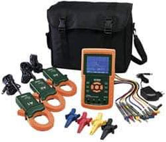 Extech - 3 Phase, 600 VAC, 0.20 to 1,200 Amp Capability, 45 to 65 Hz Calibration, LCD Display Power Meter - 0.5% Current Accuracy, 0.5% Voltage Accuracy - Apex Tool & Supply