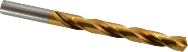 Hertel - 27/64" 135° High Speed Steel Jobber Drill - TiAlN Finish, Right Hand Cut, Spiral Flute, Straight Shank, 5-3/8" OAL, Split Point - Apex Tool & Supply