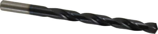 Hertel - Letter Q 135° High Speed Steel Jobber Drill - TiAlN Finish, Right Hand Cut, Spiral Flute, Straight Shank, 4-3/4" OAL, Split Point - Apex Tool & Supply