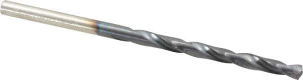 Hertel - #25 135° High Speed Steel Jobber Drill - TiAlN Finish, Right Hand Cut, Spiral Flute, Straight Shank, 3" OAL, Split Point - Apex Tool & Supply
