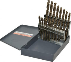 Hertel - 1/16 to 3/8", 135° Point, Bright Finish, Cobalt Jobber Length Drill Bit Set - Apex Tool & Supply