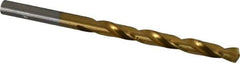 Hertel - Letter A 135° High Speed Steel Jobber Drill - TiN Finish, Right Hand Cut, Spiral Flute, Straight Shank, 3-7/8" OAL, Split Point - Apex Tool & Supply