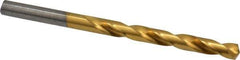Hertel - Letter K 135° High Speed Steel Jobber Drill - TiN Finish, Right Hand Cut, Spiral Flute, Straight Shank, 4-1/4" OAL, Split Point - Apex Tool & Supply