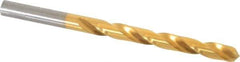 Hertel - Letter L 135° High Speed Steel Jobber Drill - TiN Finish, Right Hand Cut, Spiral Flute, Straight Shank, 4-1/4" OAL, Split Point - Apex Tool & Supply