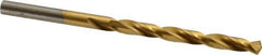 Hertel - #2 135° High Speed Steel Jobber Drill - TiN Finish, Right Hand Cut, Spiral Flute, Straight Shank, 3-7/8" OAL, Split Point - Apex Tool & Supply