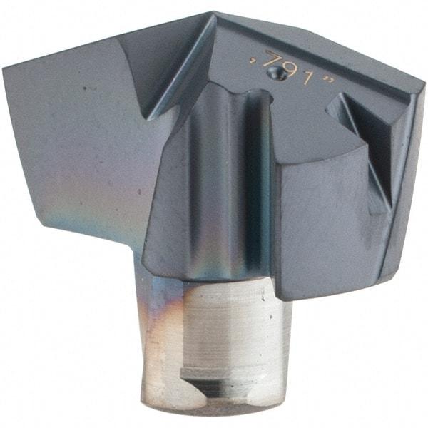 Iscar - Series ICP, 0.791" Diam Grade IC908 140° Replaceable Drill Tip - Carbide, TiAlN Finish, 20 Seat Size, Through Coolant - Apex Tool & Supply