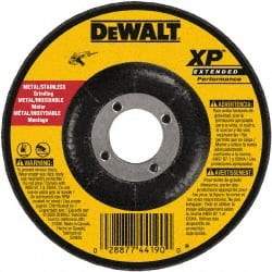 DeWALT - 24 Grit, 7" Wheel Diam, 1/4" Wheel Thickness, 7/8" Arbor Hole, Type 27 Depressed Center Wheel - Zirconia Alumina, Resinoid Bond, 8,700 Max RPM, Compatible with Angle Grinder - Apex Tool & Supply
