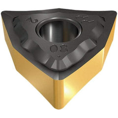 Iscar - WNMG332 PP Grade IC8350 Carbide Turning Insert - TiCN/Al2O3/TiN Finish, 80° Trigon, 3/8" Inscr Circle, 3/16" Thick, 1/32" Corner Radius - Apex Tool & Supply