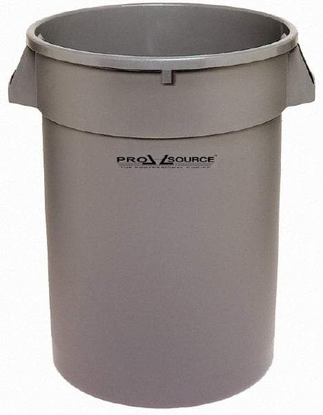PRO-SOURCE - 32 Gal Gray Round Trash Can - Polyethylene, 27-3/4" High - Apex Tool & Supply