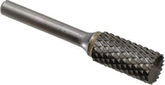 SGS Pro - 1/2" Cut Diam, 1/4" Shank Diam, Cylinder with End Cut Head Double Cut Burr - Carbide, End Cut End, 1" LOC, 2-3/4" OAL - Apex Tool & Supply