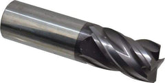 SGS - 1", 4 Flute, Single End, Solid Carbide, 0.04" Corner Radius End Mill - 4" OAL, Right Hand Flute, 1-1/2" LOC, Right Hand Cut - Apex Tool & Supply
