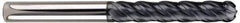 SGS - 7/16" Diam, 3" LOC, 4 Flute Solid Carbide Ball End Mill - AlTiN Finish, Single End, 6" OAL, 7/16" Shank Diam, Spiral Flute - Apex Tool & Supply
