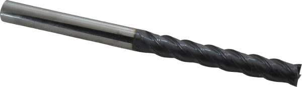 SGS - 7/16", 3" LOC, 7/16" Shank Diam, 6" OAL, 4 Flute, Solid Carbide Square End Mill - Single End, AlTiN Finish, Spiral Flute, 38° Helix, Centercutting, Right Hand Cut, Right Hand Flute, Series 7 - Apex Tool & Supply