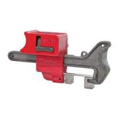 Master Lock - 4 Inch Max Valve Handle Size, Aluminum and Steel Handle On Ball Valve Lockout - 9/32 Inch Max Shackle Diameter, Red - Apex Tool & Supply