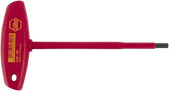 Wiha - 6mm Hex, T-Handle, Insulated Hex Key - 182mm OAL, Chrome Vanadium Molybdenum, Metric System of Measurement - Apex Tool & Supply