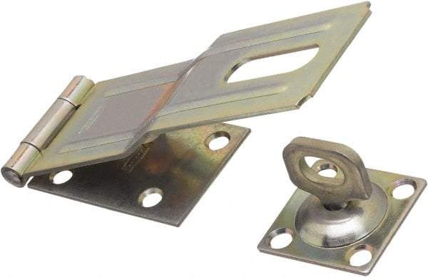 National Mfg. - 1-3/4" Wide, Swivel Staple Safety Hasp - Steel - Apex Tool & Supply