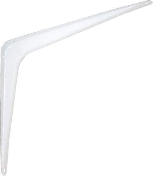 National Mfg. - 100 Lb Capacity, White Shelf Brackets - 12" Long x 14" High x 1.9" Wide - Apex Tool & Supply