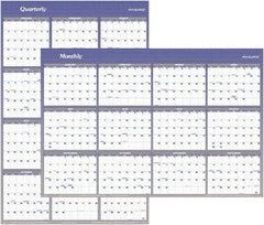 AT-A-GLANCE - 1 Sheet, 32 x 48", Erasable Wall Planner - White & Blue - Apex Tool & Supply