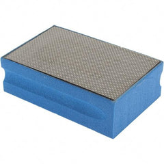 Brite Star - 600 Grit, Diamond Hand Pad - Blue, 2-1/4" Wide x 3-3/4" Long, Coated - Apex Tool & Supply