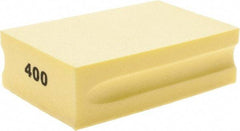 Brite Star - 400 Grit, Diamond Hand Pad - Yellow, 2-1/4" Wide x 3-3/4" Long, Coated - Apex Tool & Supply