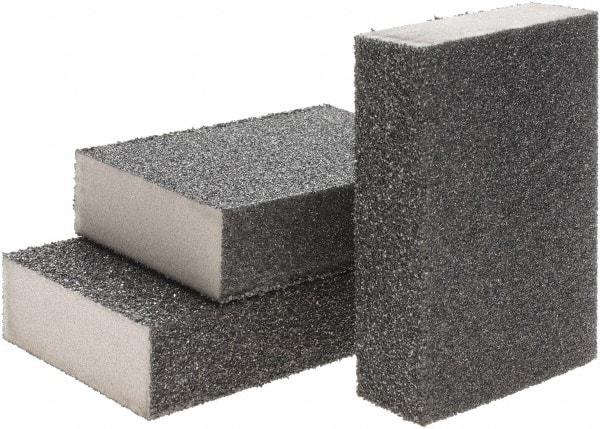Brite Star - 2-3/4" Wide x 12" Long, Hard Grade Sanding Sponge - 30 & 60 Grit, 1" Thick - Apex Tool & Supply
