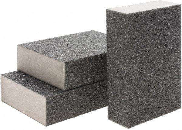 Brite Star - 2-3/4" Wide x 12" Long, Hard Grade Sanding Sponge - 60 & 100 Grit, 1" Thick - Apex Tool & Supply