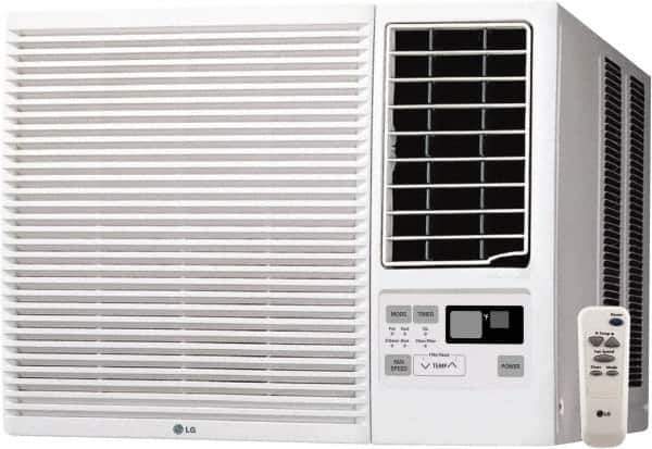 LG Electronics - 23000 BTU, 208/230 Volt Window Air Conditioner with Electric Heat - 11.5/10.6 Amp Rating, 25" Wide x 30-1/2" Deep x 16" High - Apex Tool & Supply