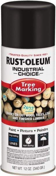 Rust-Oleum - 12 fl oz Black Marking Paint - 300' Coverage, Modified Alkyd Formula, >500 gL VOC - Apex Tool & Supply
