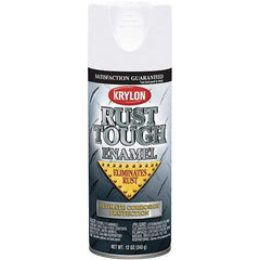 Krylon - White, Gloss, Rust Proof Enamel Spray Paint - 25 Sq Ft per Can, 12 oz Container, Use on Wood, Metal - Apex Tool & Supply