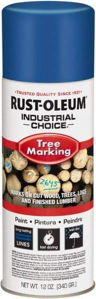 Rust-Oleum - 12 fl oz Blue Marking Paint - 300' Coverage, Modified Alkyd Formula, >500 gL VOC - Apex Tool & Supply