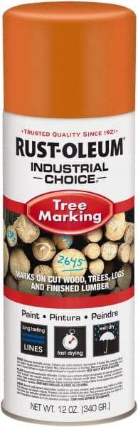 Rust-Oleum - 12 fl oz Orange Marking Paint - 300' Coverage, Modified Alkyd Formula, >500 gL VOC - Apex Tool & Supply