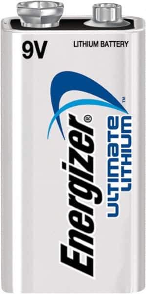 Energizer - Size 9V, Lithium, Standard Battery - 9 Volts, Snap Terminal - Apex Tool & Supply