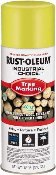 Rust-Oleum - 12 fl oz Fluorescent Yellow Marking Paint - 300' Coverage, Modified Alkyd Formula, >500 gL VOC - Apex Tool & Supply