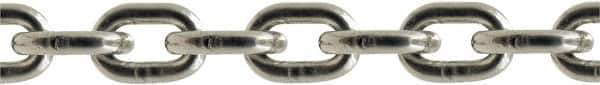 Value Collection - 5/16" Welded Stainless Steel Chain - 2,400 Lb Capacity, Grade 43, 550' Long, Polished Finish - Apex Tool & Supply